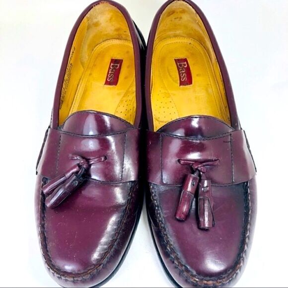 BASS Harrison II Burgundy Leather Tassel Loafer - Picture 1 of 8